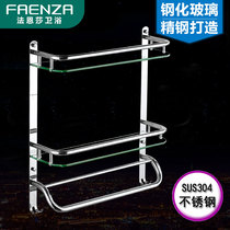 Faenza bathroom 304 stainless steel tempered glass rack Wall Wall dressing table toilet multi-storey storage rack