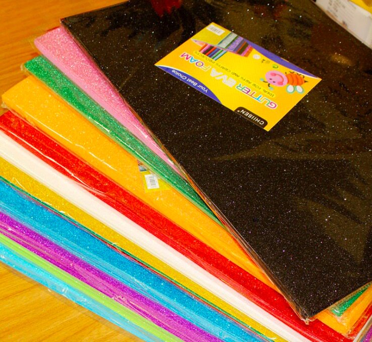 Glitter sponge paper color foam paper kindergarten large children's handmade DIY material 40*60cm