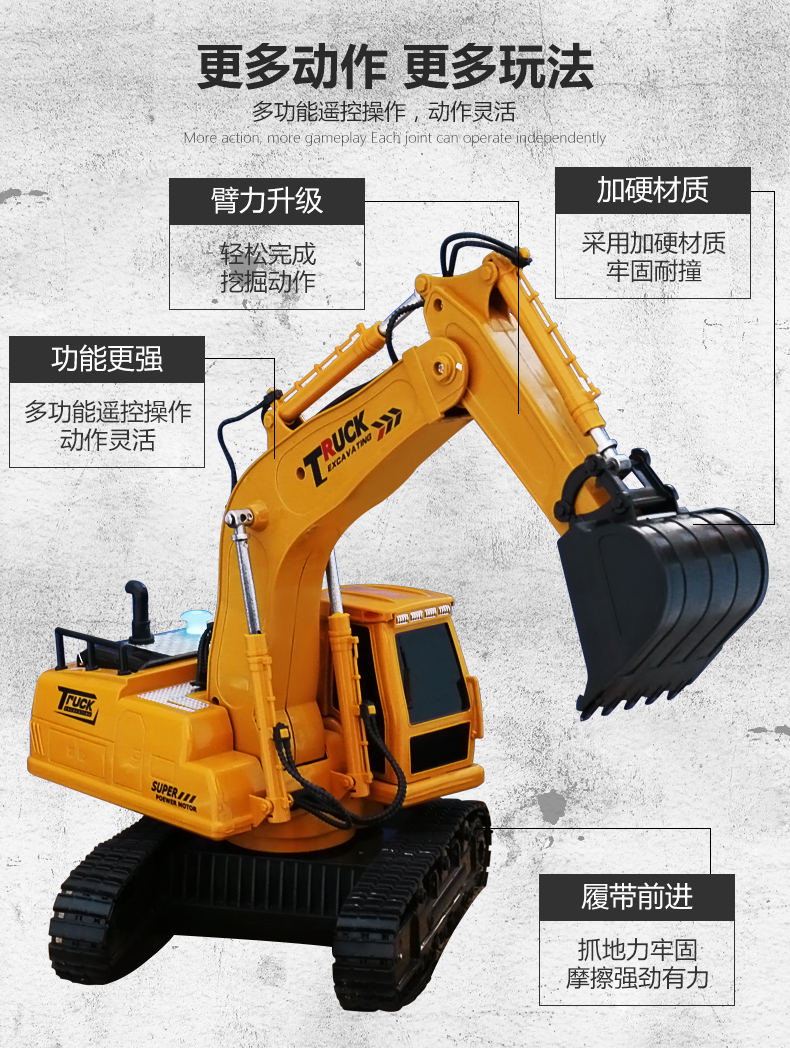 Lớn không dây điều khiển từ xa máy đào đồ chơi mô hình cậu bé máy xúc với sạc kỹ thuật xe điện móc trẻ em đồ chơi cho trẻ sơ sinh