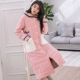 Coral nhung phim hoạt hình áo ngủ nữ dày mùa đông và phần dài ấm áp áo choàng flannel áo choàng tắm phiên bản Hàn Quốc của dịch vụ nhà cardigan