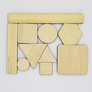 Tie-Dye Plywood Geometric Wood Board Modeling Wood Piece Grass and Wood Dyed Plant Dyed Indigo Learning Tool Material Ba
