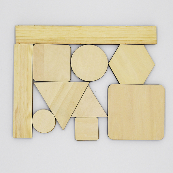 Tie-Dye Plywood Geometric Wood Board Modeling Wood Piece Grass and Wood Dyed Plant Dyed Indigo Learning Tool Material Batik Dyeing