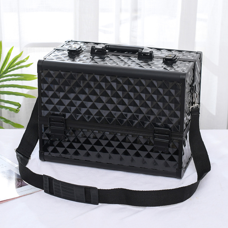 Large capacity multi-layer functional makeup box professional and makeup artist handle fine nail embroidery tool container box