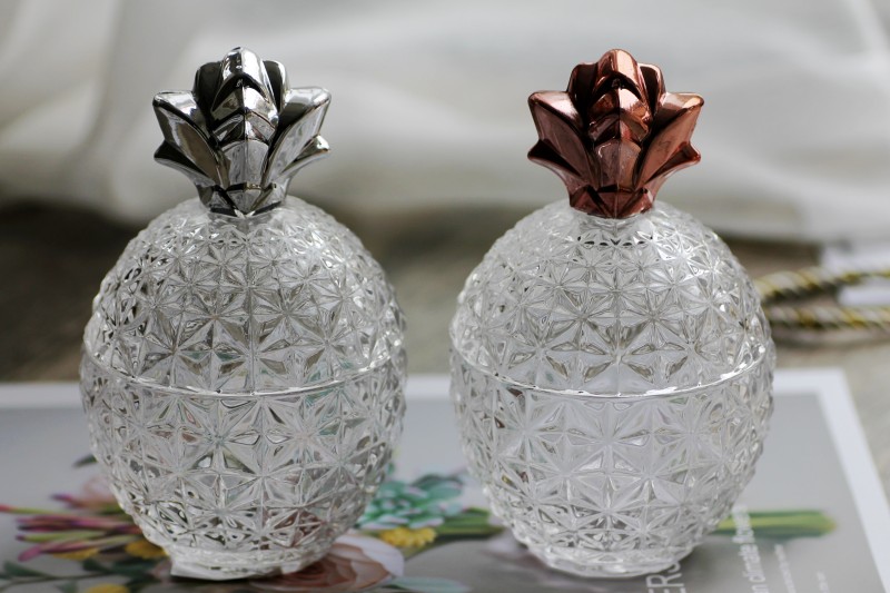 Glass-City crystal glass Merchants Pineapple Candy Jar Home Decoration Goods Storage Tank Containing Jar