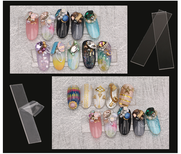 Cao trong suốt acrylic nail công cụ nail hiển thị các công trình hiển thị nail art bảng hiển thị 10 cái đồ làm móng