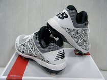New Balance NB L4040PW4 2E wide baseball and softball shoes iron nail white gray black X camouflage