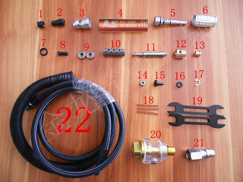 Hu Li SHT-360A pneumatic engraving machine Wind grinding pen accessories Engraving pen accessories Blade bearing oiler trachea