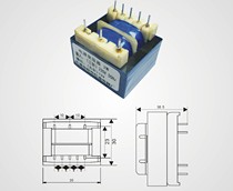 插针卧式电源变压器 2W 220V转 12V 可直拍