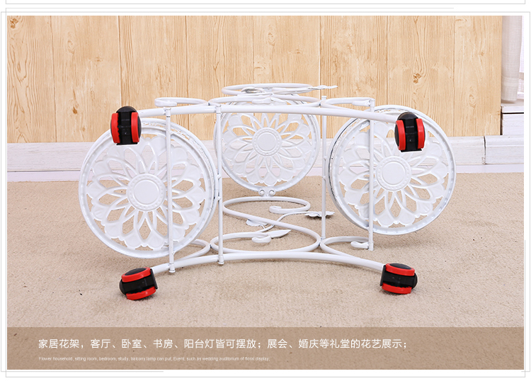 Khung hoa bằng sắt rèn nhiều lớp đẩy kéo di động ròng rọc hoa đứng phòng khách chậu hoa giá đỡ sàn đứng hoa hồng xanh treo kệ hoa lan - Kệ kệ treo tường trang trí