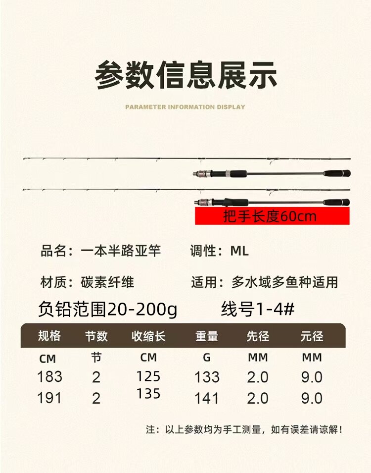 Дорожные суб -полюсный 慢摇铁板竿近海钓船钓竿实心碳素稍一节半直柄枪柄轻型船竿路亚竿 Rugged blade