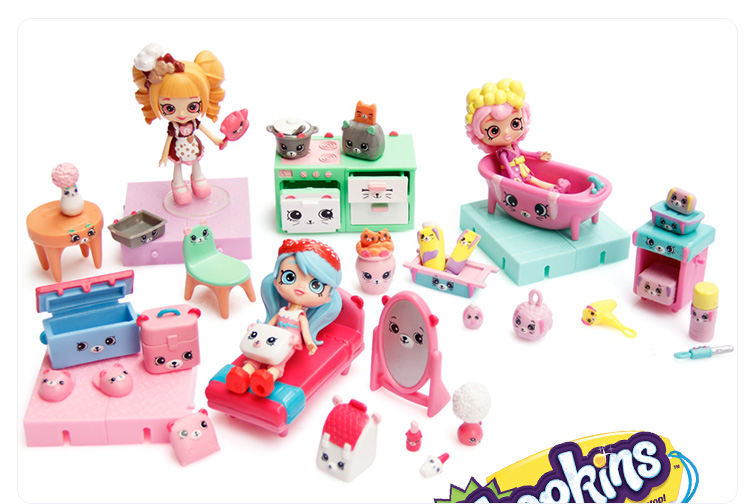 Shopkins mua sắm elf chơi nhà đặt trẻ em mô phỏng đồ nội thất nhà bếp cô gái quà tặng kỳ nghỉ cửa hàng đồ chơi trẻ em