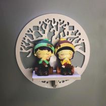Wishing tree creative bedroom wall living room background wall decoration rack wall hanging wall storage rack wall round rack
