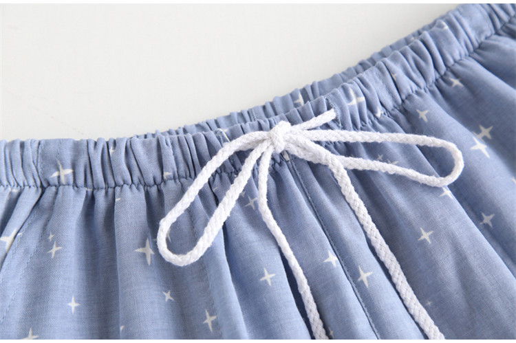 Quần cotton ngắn gạc pyjama Mùa hè nam và nữ cặp vợ chồng quần nhà lỏng lẻo mặc quần đùi nữ