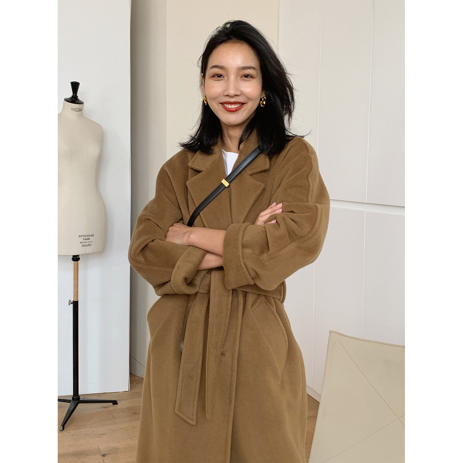 MRS Studios high-end ICON classic profile bathrobe 101801 a long 101801 cashmere coat jacket 