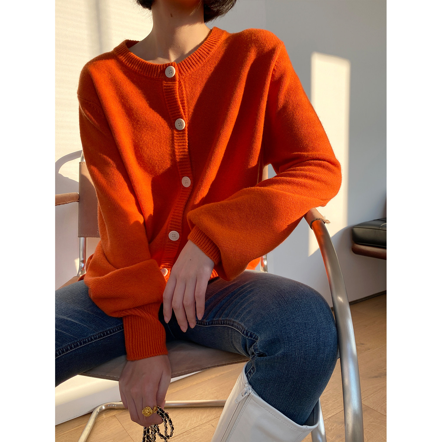 MRS Studios early spring new Australian wool knitted jacket loose Al Bs cashmere retro sweater cardigan