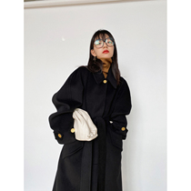 MRS Studios year-end press shaft single row of buttoned profile type retro gold buckle large coat thickened with a long fur coat