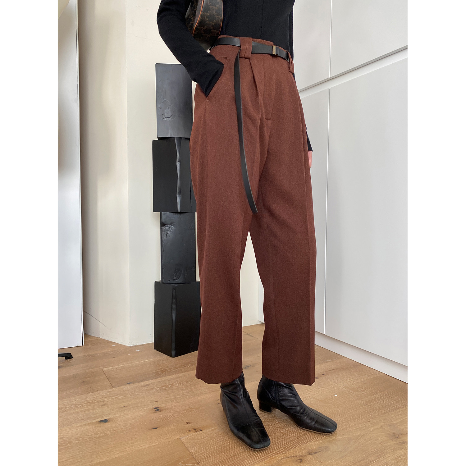 MRS Studios original design 4 color imported environmental protection fabric stereo bracket high waist casual pants