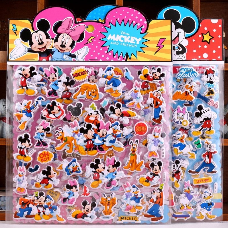 Disney Mickey and Minnie 3D Cartoon Stickers for Children's Rewards, Cute Decorative Stickers, Donald Duck and Mickey Mouse