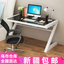 Brief Modern Tempered Glass Computer Table And Chairs Desktop Home Desk Simple Learning Desk Writing Desk Xinjiang