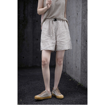 One old original with summer vegetarian hemp color thin and thin linen tightness waist loose movement cool little shorts 2955-1B