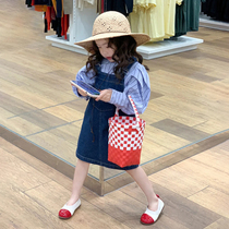 Girl Denim Harness Skirt Han Version Children Dress Spring Autumn Children Foreign Air Striped Shirt Vest With Dress Vest Skirt