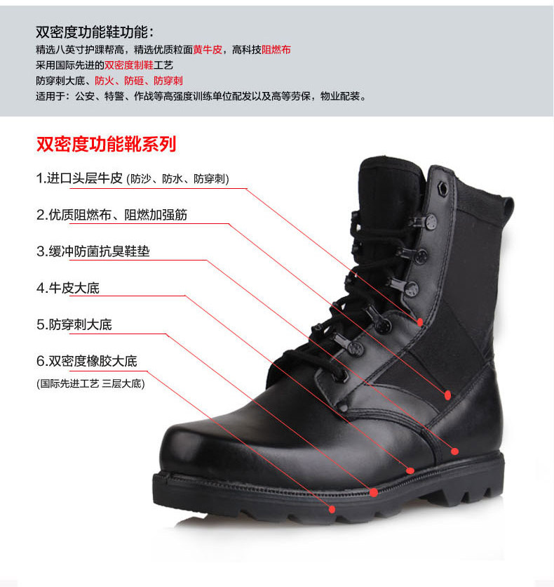 Bottes militaires en cuir - respirant - Ref 1397143 Image 12