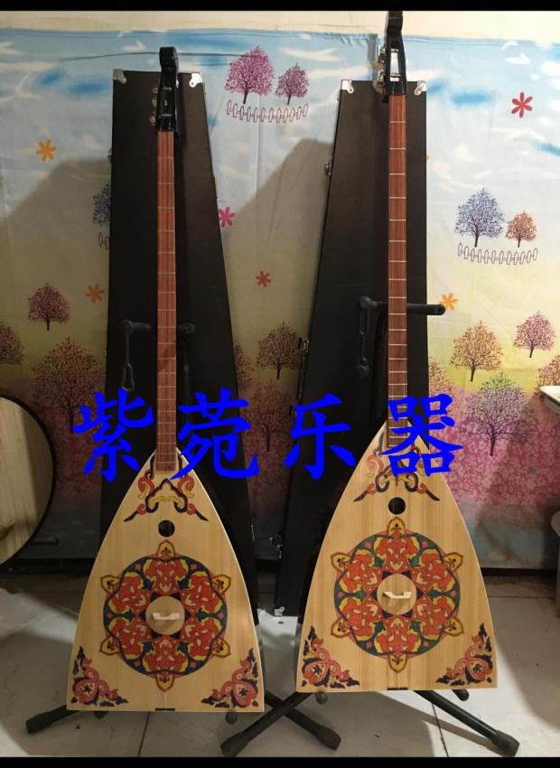 Mongolian Khumai musical instrument painted Kalmyk triangle dombra electric box dombra pickup