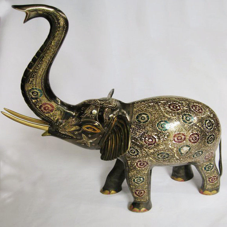 Pakistan 24-inch pure copper elephant floor swinging piece Feng Shui Elephant Living Room Hotel Adornment Elephant