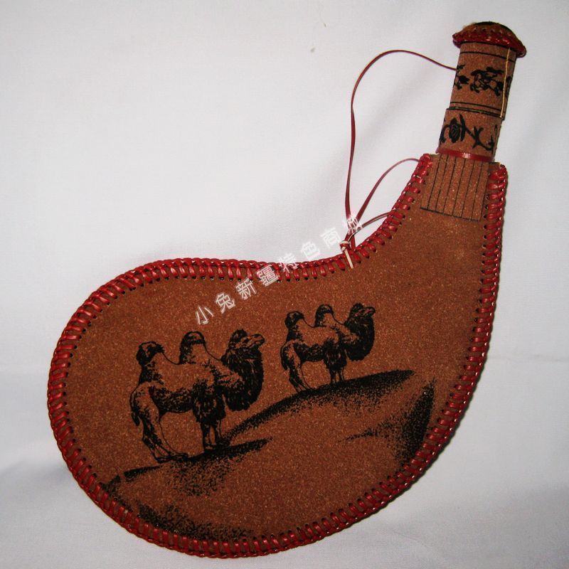 Xinjiang Ethnic Customs Imitation Ancient Crafts Gift Pendulum of Beef Leather Water Sac Leather Sachets Accompanying Wine Sacks Gift Decorations items