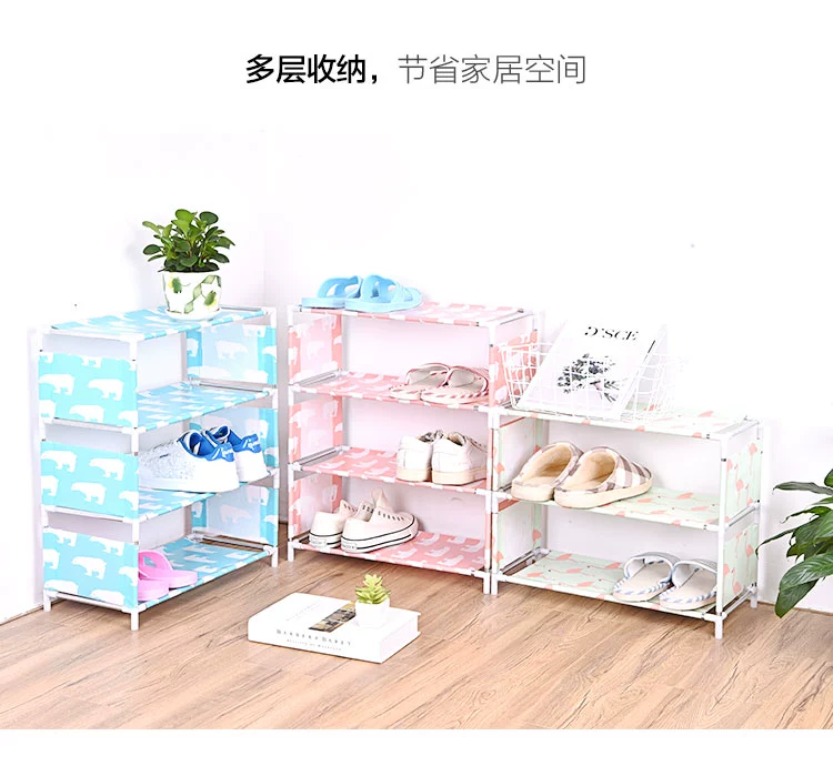 Giá để giày lưu trữ giá hộ gia đình lắp ráp nhiều lớp kinh tế đơn giản giá giày đơn giản kết hợp tủ giày ký túc xá giá D - Kệ tủ đựng sách