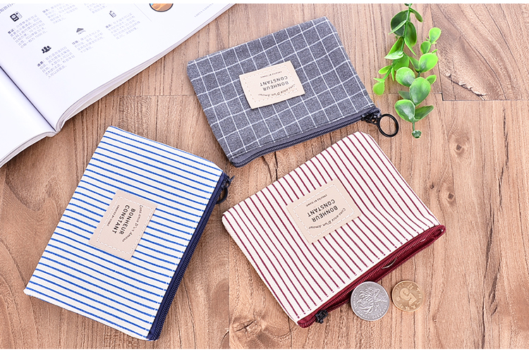 Sáng tạo ví nhỏ nữ mini canvas nghệ thuật nhỏ sinh viên tươi xu túi túi dây kéo dài và ngắn túi lưu trữ ngắn ví cầm tay nữ mini