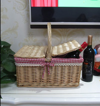 Picnic New Basket Shopping Carry-on Basket Willow woven with cover containing basket Outdoor gift basket Woven Basket