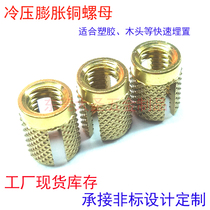 Dasheng wood plastic expansion insert nut Environmental protection copper slotted nut PPB imperial explosion knurled insert