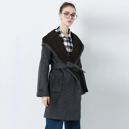 Cộng với size áo len mỏng cho nữ mùa thu giữa áo len dài Hàn Quốc áo khoác len dày - Trung bình và dài Coat