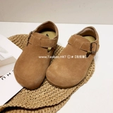 Zuozuojia для мальчиков и девочек, четырехсезонная обувь из мелкого нубука в корейском стиле, обувь Birkenstock для родителей и детей на мягкой подошве, без шнуровки для родителей и детей