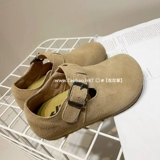 Zuozuojia для мальчиков и девочек, четырехсезонная обувь из мелкого нубука в корейском стиле, обувь Birkenstock для родителей и детей на мягкой подошве, без шнуровки для родителей и детей