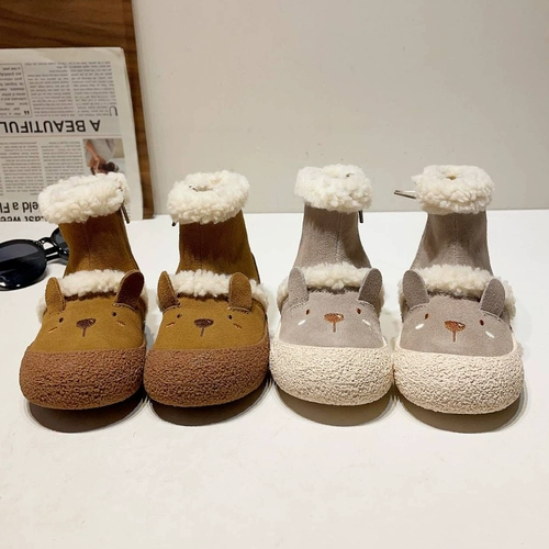 Милые утепленные сапоги подходит для мужчин и женщин для девочек, в корейском стиле, средней длины