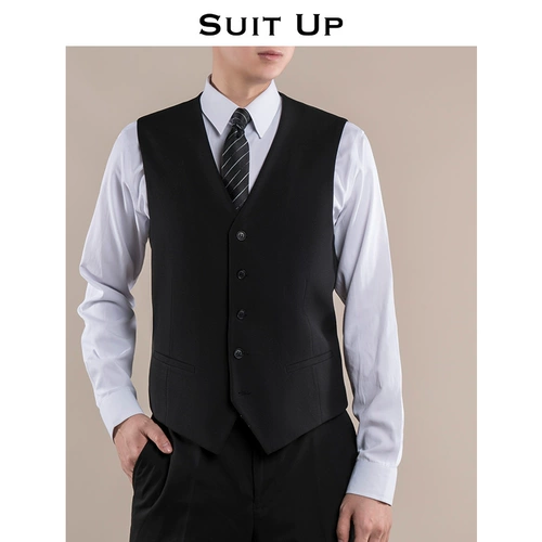 Черный жилет для отдыха, свадебное платье, классический костюм, осенний