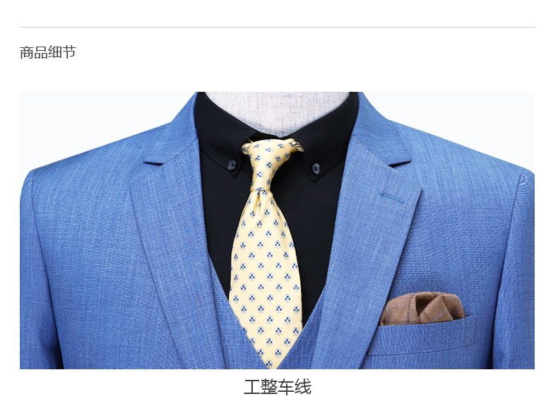 2019 bộ đồ mới phù hợp với nam màu xanh cotton và vải lanh phù hợp với bộ đồ cưới - Suit phù hợp vest nam