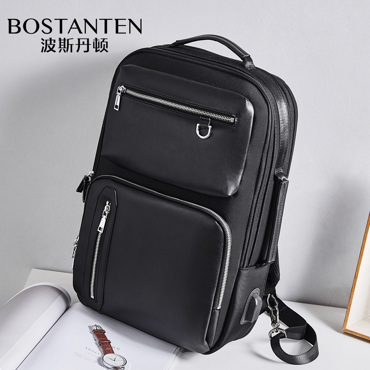 Boston Double Shoulder Bag Male Simply Mass Computer Men's Boston Bookpack Fashion Trend Business Leisure Backpack