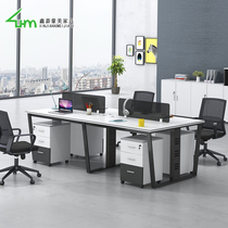 Xiamen Office Furniture Brief Modern Staff desk steel frame Composition Screen Working position Employee table 4 persons position