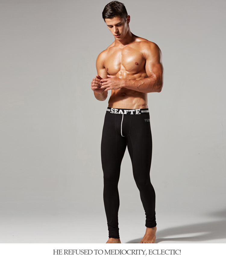 2018 mùa thu mới quần nam mùa thu cotton thanh lịch giữa quần legging ấm quần mỏng phần đơn mảnh quần áo giữ nhiệt nam