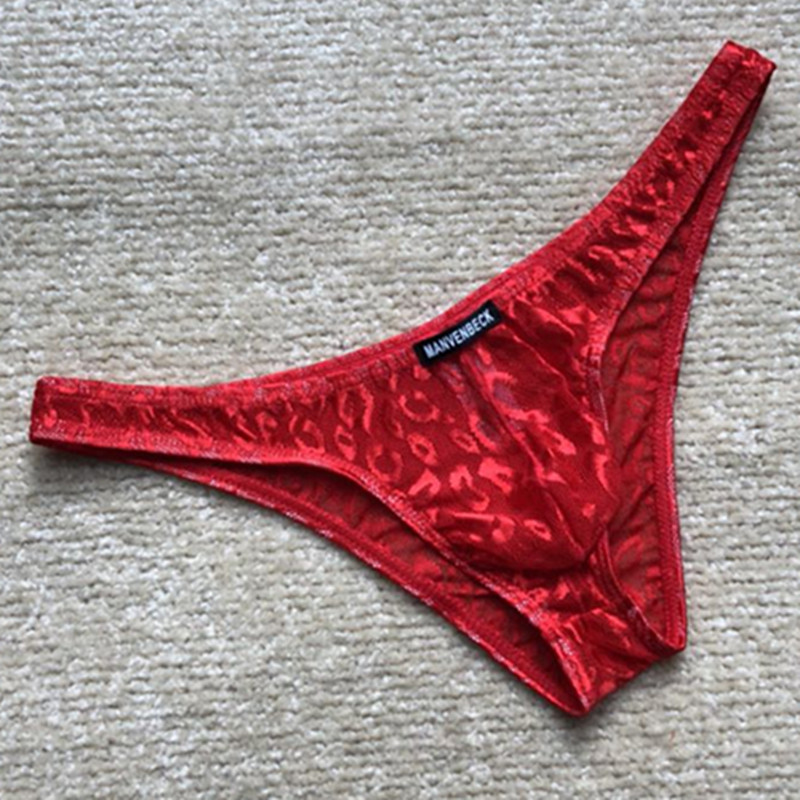 Manvenbeck Đồ Lót Nam Sexy Ren Thong Eo Thấp U Lồi Túi Nam Quần Lót Thong quần sịp