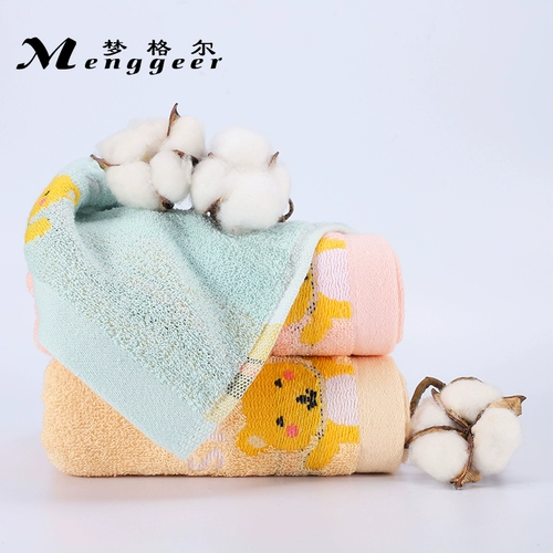 Хлопковое мультяшное милое детское мягкое полотенце для умывания для домашнего использования, с медвежатами, хорошо впитывает воду