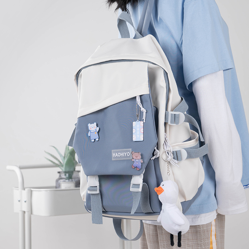 High-Looking Aesthetic Backpack, Simple and Large-Capacity, Suitable for College Students, Female High School Students, Laptop Backpack, Niche Harajuku Style, Men's Backpack