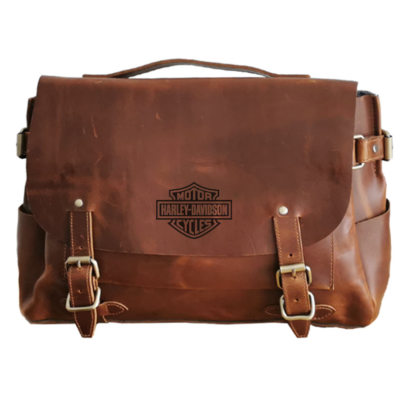 Suitable for Harley-Davidson Fat Boy Street Glide Fat Boy Road King Side Bag Retro Leather Bag Modification Parts Motorcycle Hanging Bag