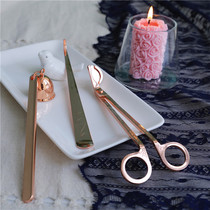 Yihong Yiju scented candle tool set rose gold carved three-piece set of Wick cut fire hook extinguishing Candle cover