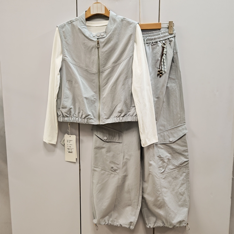318-26A05917 Three-Piece Pants Set Genuine 2026 Spring/Summer Style Vest Top Casual Pants Women's Suit Ux