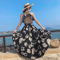 Sanya Thai beach skirt super fairy seaside travel holiday dress Bohemia backless photo long dress female summer