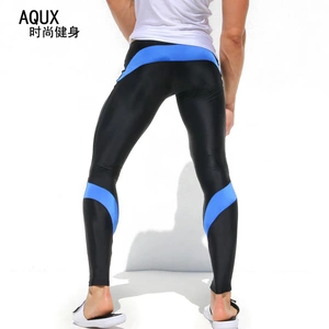Đơn mảnh AquX eo thấp quần bơi nam chân dài quần bơi Chạy quần legging thể dục kéo dài quần bơi
